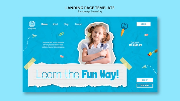 PSD new language landing page template