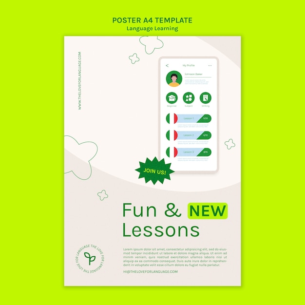 PSD new language poster template