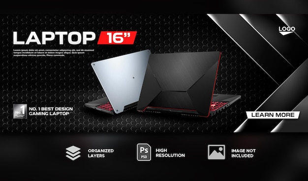 New laptop sale promotion social facebook cover banner