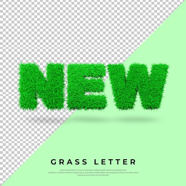 New letter with grass in blender