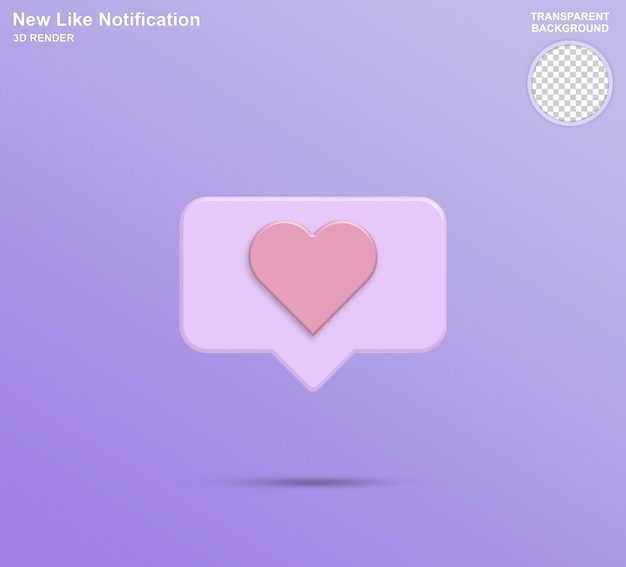 New like notification icon 3d