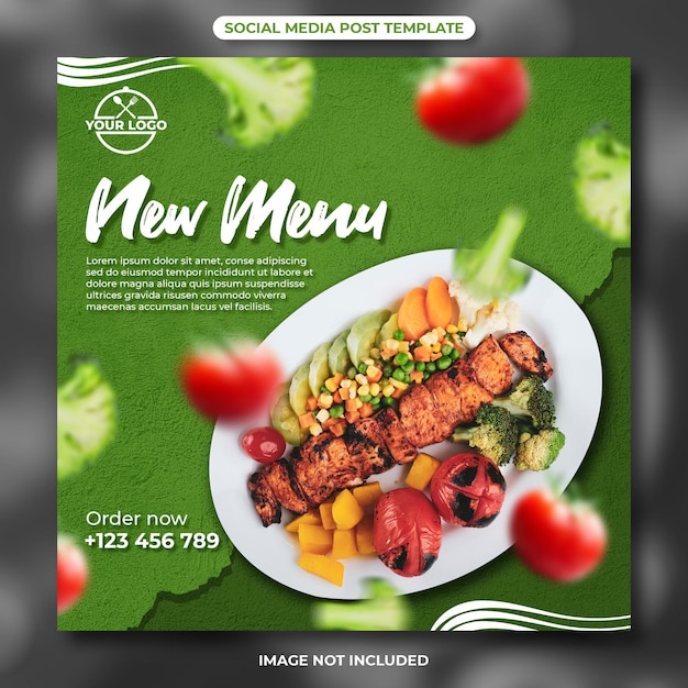 New menu food social media post template