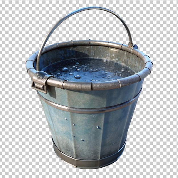 PSD new metal bucket for water layout 3d rendering