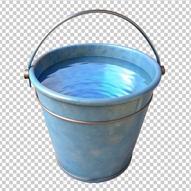 PSD new metal bucket for water layout 3d rendering