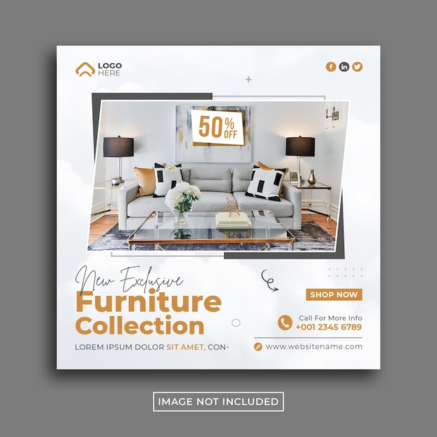 New Modern furniture social media and instagram post template