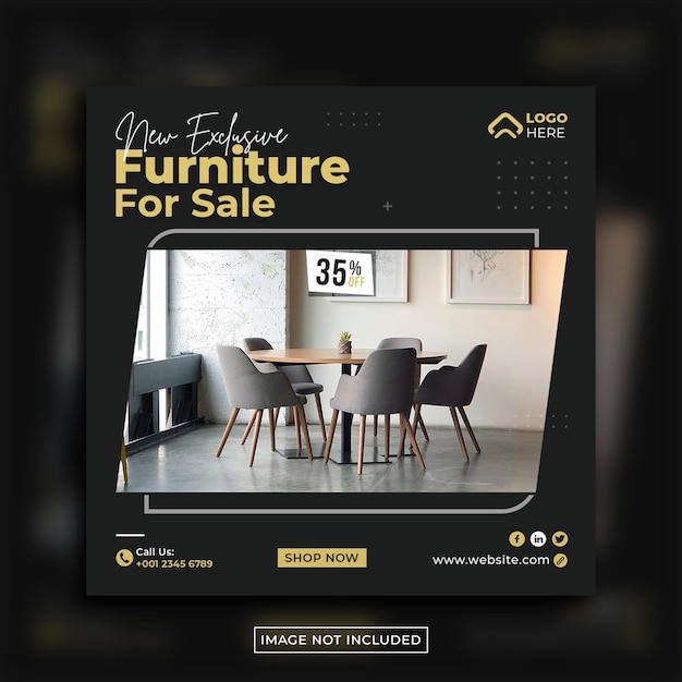PSD new modern furniture social media post template