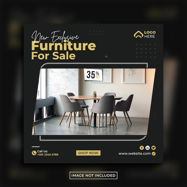 New modern furniture social media post template