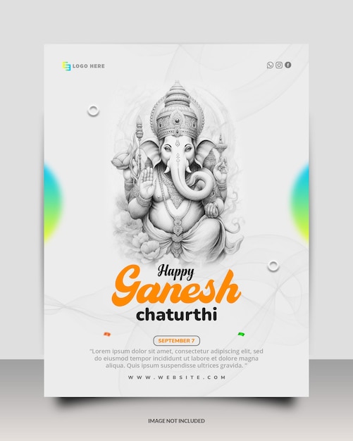 PSD nuovo design moderno dei social media e dei modelli di poster di ganesh chaturthi