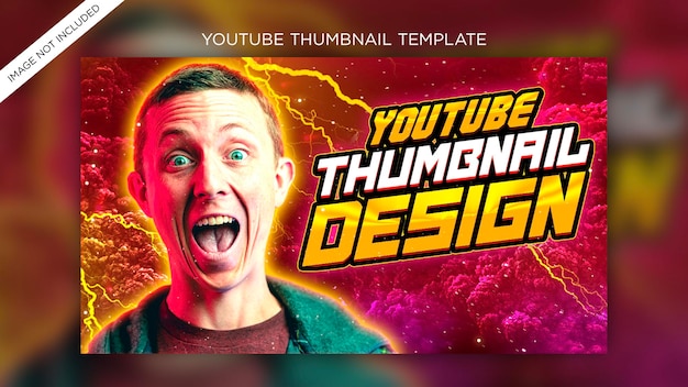 PSD new modern glow effect video game review youtube channel thumbnail and web banner premium psd templa