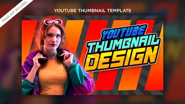 New modern glow effect video game review youtube channel thumbnail and web banner premium psd templa