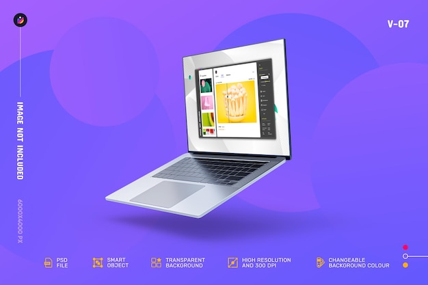 PSD new modern laptop screen mockup