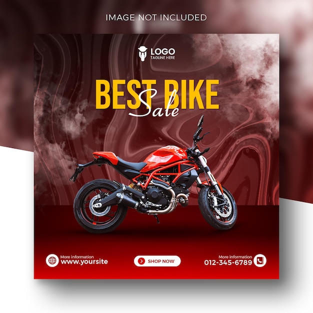 New motorcycle social media instagram post template design bike sales template bike banner