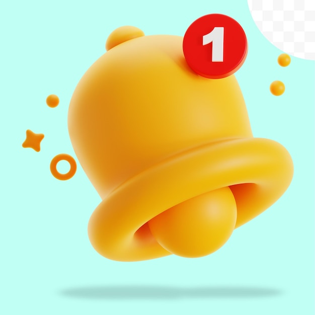 新しい通知 3D イラスト