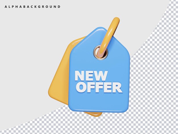 PSD new offer3d render icon illustration