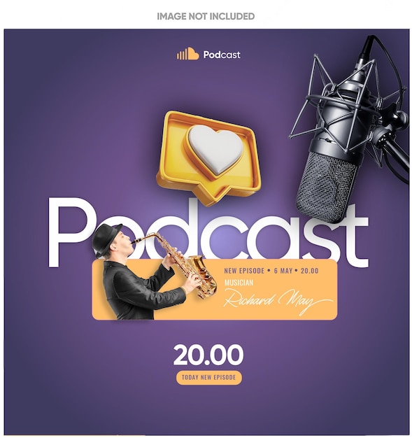 PSD new podcast banner design psd template editable