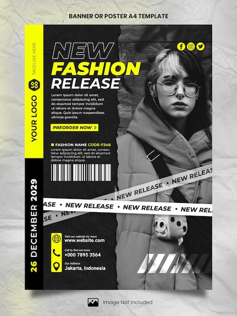 Новый выпуск Fashion Poster A4 или шаблон баннера