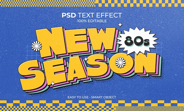 PSD new season 80s retro text effect