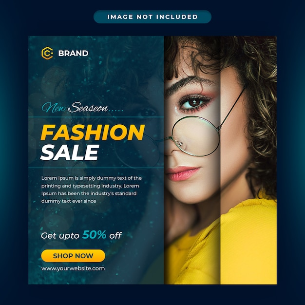 新しいシーズンのファッションセールのinstagramバナーまたはソーシャルメディアの投稿テンプレート