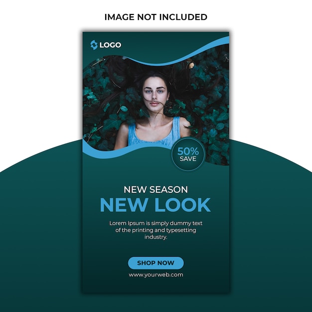 Modello di storie di instagram di vendita di moda di nuova stagione