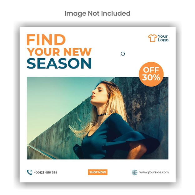 New season fashion sale social media instagram post template