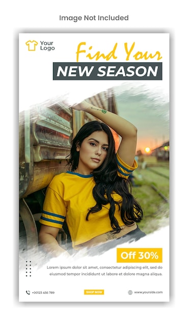 new season social media instagram story template design