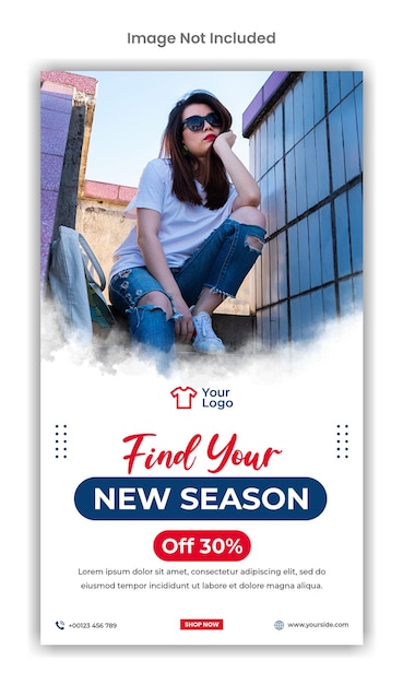 new season social media instagram story template design