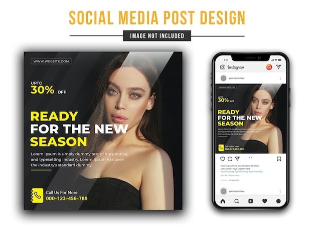 PSD la mega vendita di moda per la cena della nuova stagione offre il design dei post sui social media