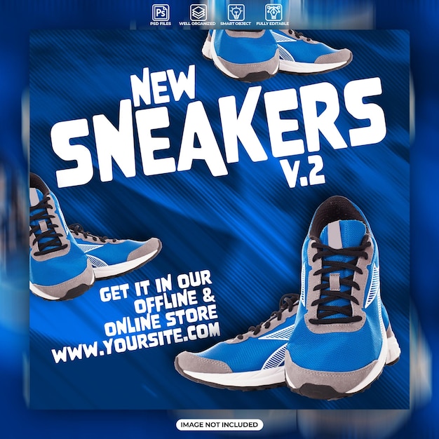 New sneaker poster or social media feed template