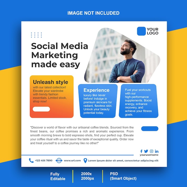 PSD new social media marketing flyer poster post template for promotion