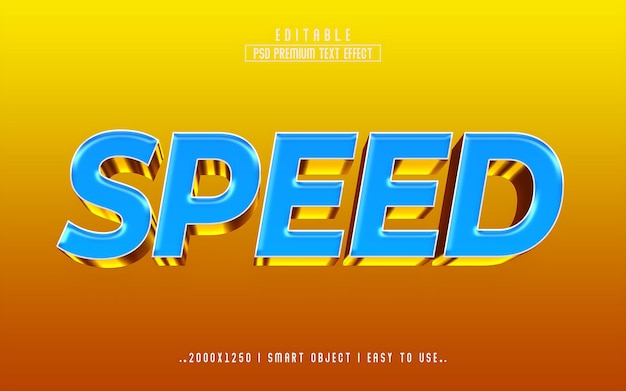 PSD new speed editable 3d text effect