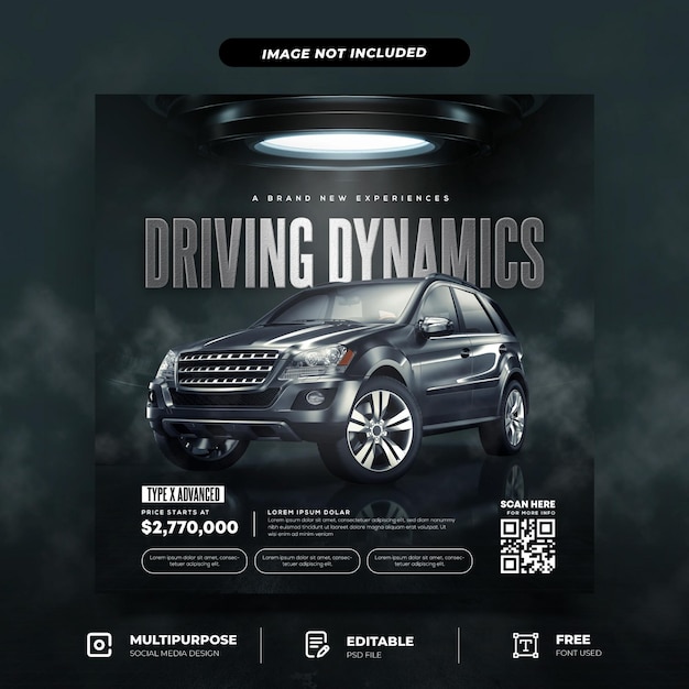 New sport car promotion social media template