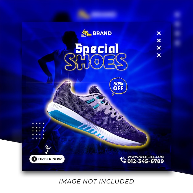 Nuove scarpe sportive social media instagram post template premium psd