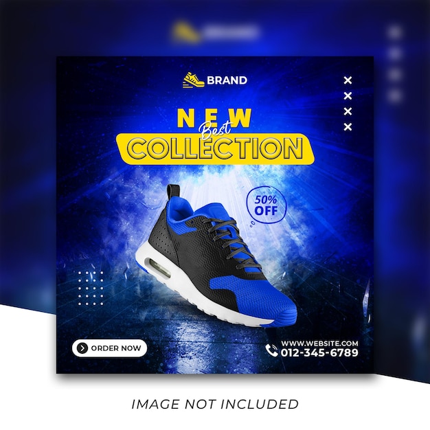 New sport shoes social media instagram post template premium psd