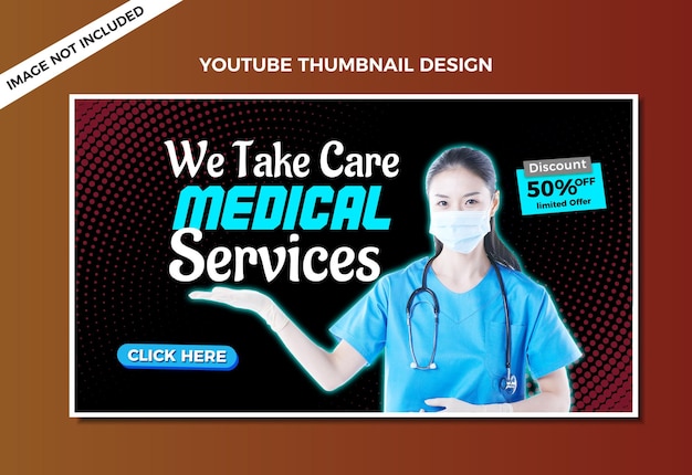 New trendy minimal youtube thumbnail design for medical