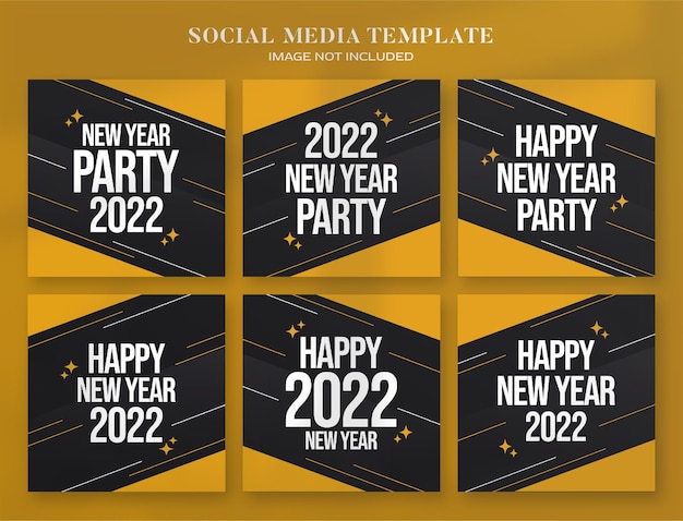 PSD banner di social media per feste di capodanno 2022 e modello di post di instagram