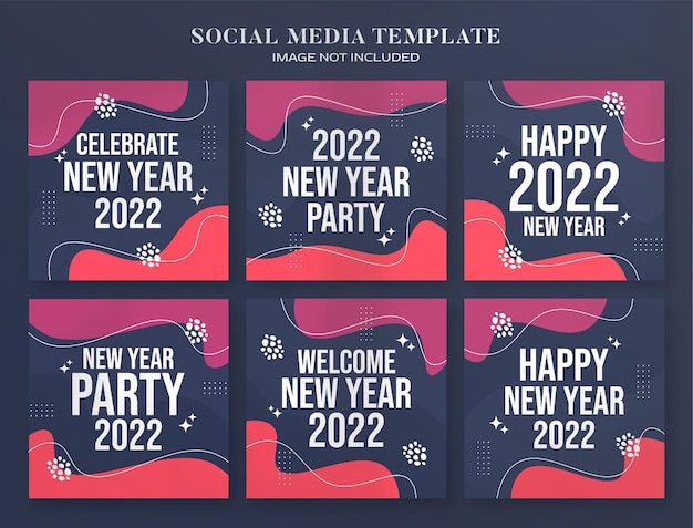 New Year 2022 Party social media banner and instagram post template