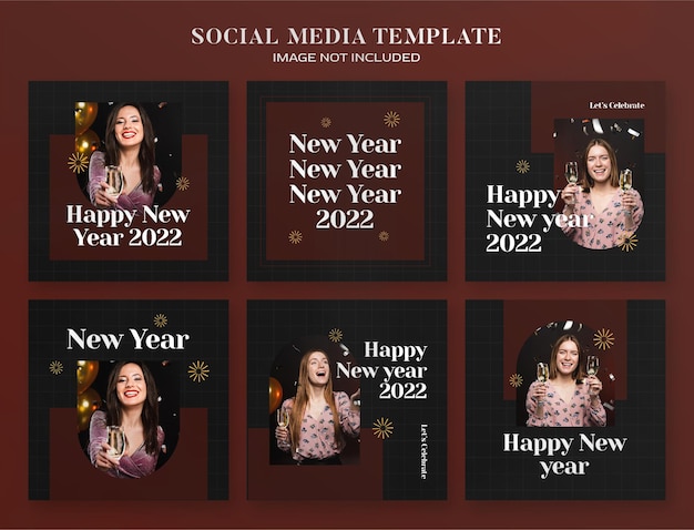 PSD new year 2022 party social media banner and instagram post template