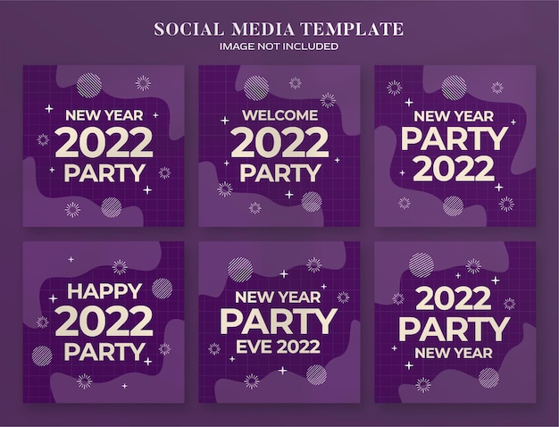 new year 2022 party social media banner and instagram post template