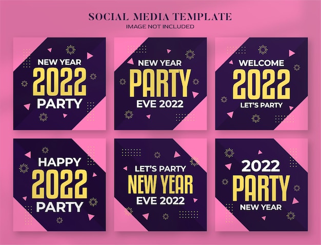 Banner di social media per feste di capodanno 2022 e modello di post di instagram