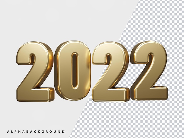 New year 2022 text transparent