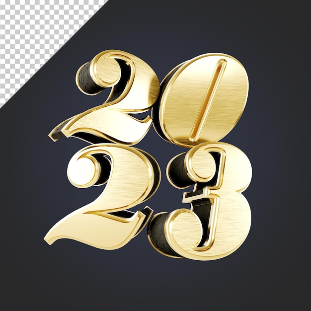 New year 2023 3d golden 3d luxury design