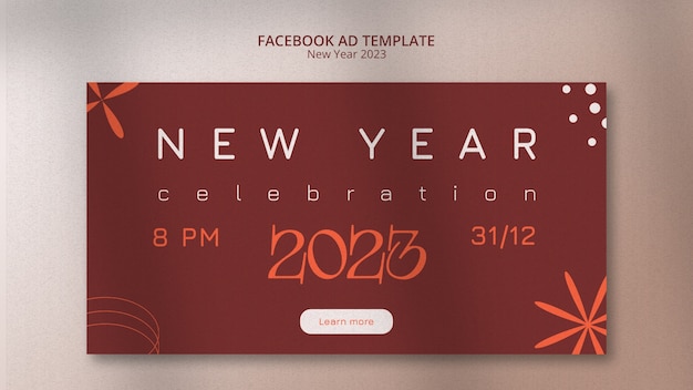 Design del modello di annuncio facebook per il nuovo anno 2023