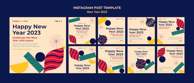 PSD 新年 2023 instagram の投稿