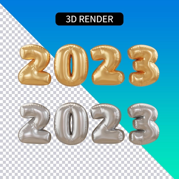 New year 2023 isolated 3d render for design element