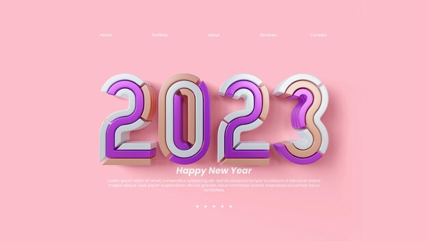 PSD 新年 2023 web ページ テンプレート