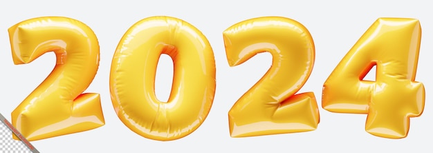 PSD new year 2024 3d balloon clipart