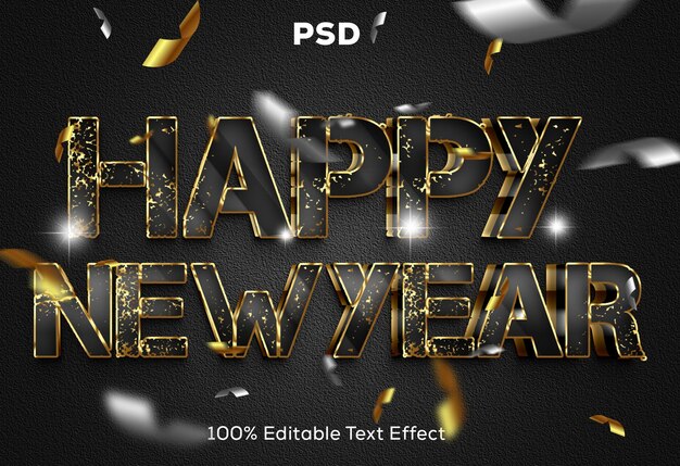 PSD 新年2024年 3d編集可能なテキスト効果