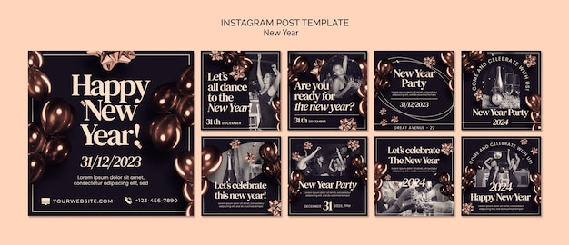 PSD new year 2024 celebration instagram posts