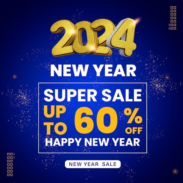 PSD new year 2024 offer free template 01