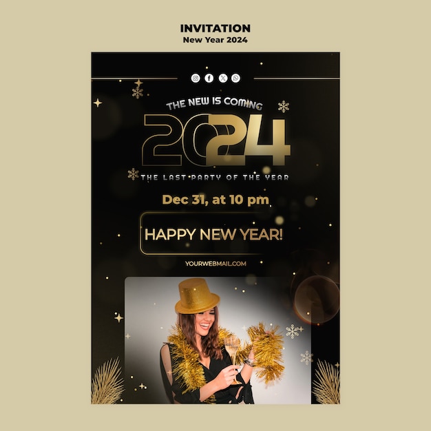 PSD new year 2024 template design